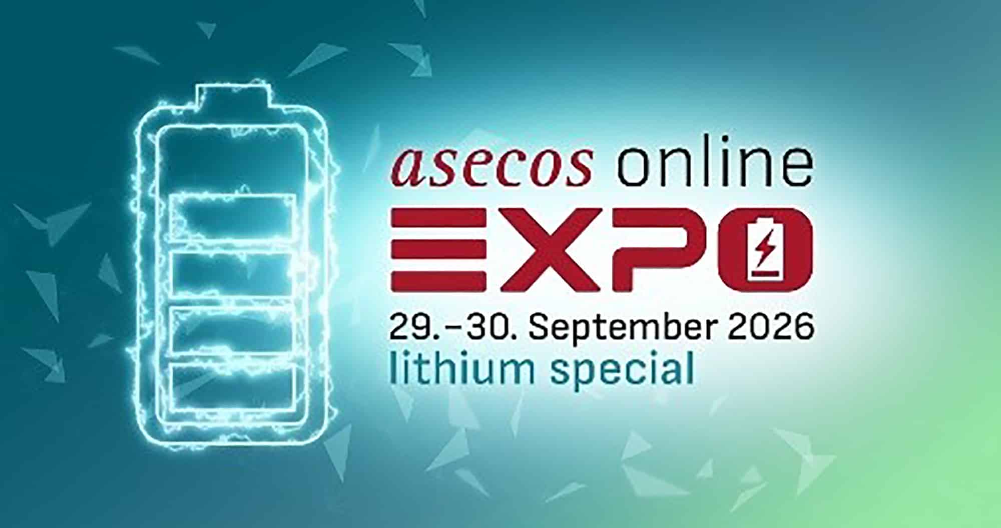 asecos online EXPO 29. - 30. September 2026 lithium special